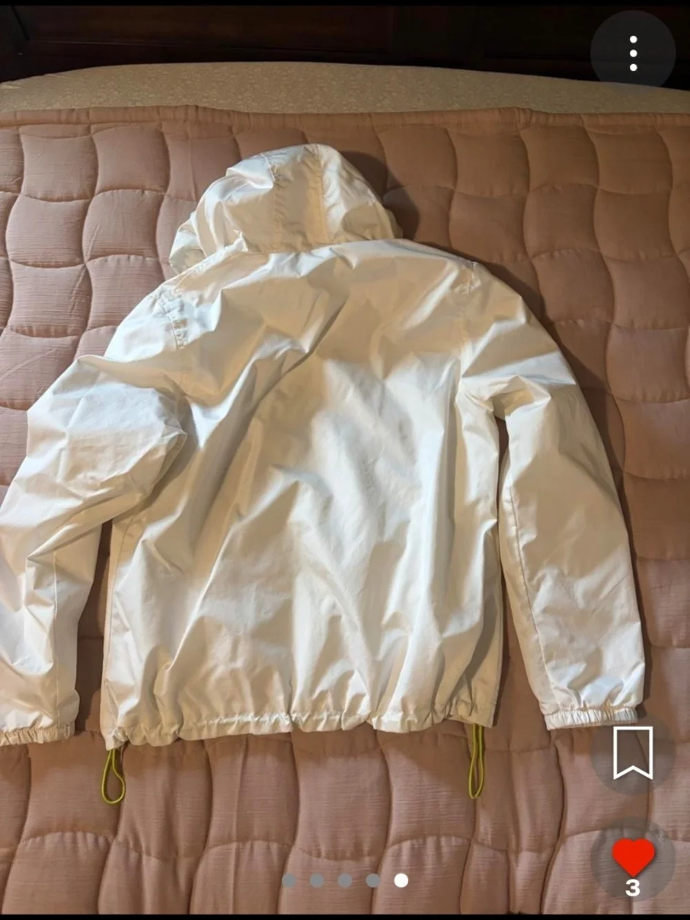 Ralph Lauren White Kids Hooded Raincoat with Neon Yellow Accents